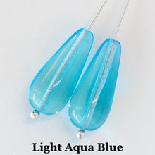 Load image into Gallery viewer, Cat Pendant: silvertone and Czech glass teardrop cat pendant with leather cord or silvertone chain
