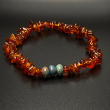 Load image into Gallery viewer, Baltic Amber bracelet with impression jasper beads
