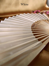 Load image into Gallery viewer, Hand Fan, silk &amp; bamboo (folding), solid color
