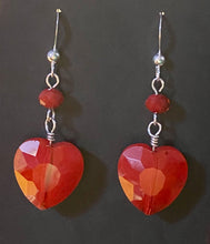 Load image into Gallery viewer, Love Me True glass heart earrings

