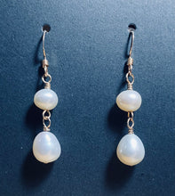 Load image into Gallery viewer, Freshwater pearl drop earrings in sterling silver or 14k gold-filled

