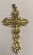 Load image into Gallery viewer, Avon 1970s vintage gold and “ruby” Medieval / Renaissance cross necklace
