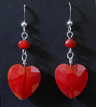 Load image into Gallery viewer, Love Me True glass heart earrings
