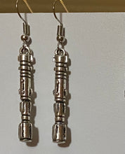 Load image into Gallery viewer, Doctor Who fandom sonic screwdriver or Star Wars Jedi lightsaber earrings (large)
