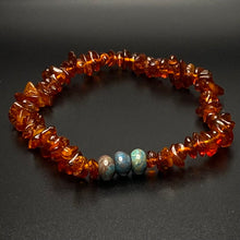 Load image into Gallery viewer, Baltic Amber bracelet with impression jasper beads
