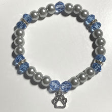 Load image into Gallery viewer, Helena Huskies sports fan glass pearl and crystal bracelet (choice of style)
