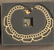 Load image into Gallery viewer, Avon “Pearlized Lace” vintage woven faux pearl collar necklace
