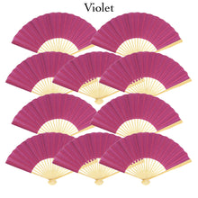 Load image into Gallery viewer, Hand Fan, silk &amp; bamboo (folding), solid color
