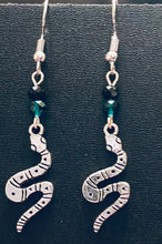 Load image into Gallery viewer, House Slytherin house Harry Potter earrings fandom gift
