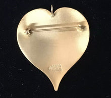 Load image into Gallery viewer, MMA Met Museum Renaissance reproduction niello enamel heart brooch / pendant
