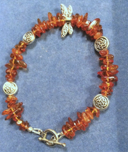 Load image into Gallery viewer, Dragonfly In Amber genuine Baltic Amber bracelet with dragonflies Outlander fan gift jewelry
