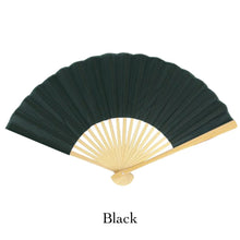 Load image into Gallery viewer, Hand Fan, silk &amp; bamboo (folding), solid color
