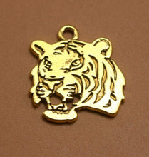 Load image into Gallery viewer, Auburn Tigers pendant necklace in silver or gold with optional crystal beads: LSU Auburn Clemson sports fan
