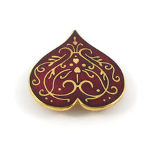 Load image into Gallery viewer, MMA Met Museum Renaissance reproduction niello enamel heart brooch / pendant
