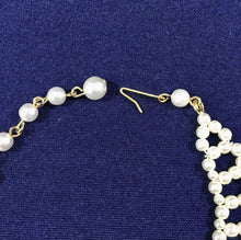 Load image into Gallery viewer, Avon “Pearlized Lace” vintage woven faux pearl collar necklace
