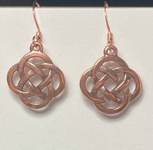 Load image into Gallery viewer, Copper plated round open Celtic knot earrings
